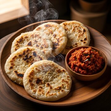 Sri Lankan Thin Pol Roti with Lunumiris &ndash; Traditional Coconut Flatbread