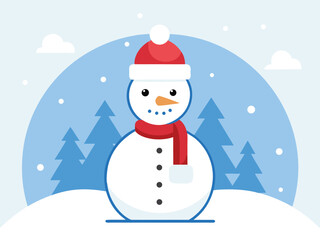 Fototapeta premium Snowman christmas character icon vector