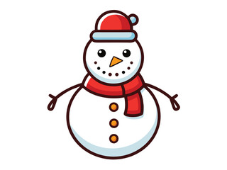 Snowman christmas character icon vector