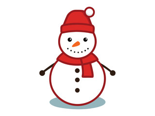 Snowman christmas character icon vector