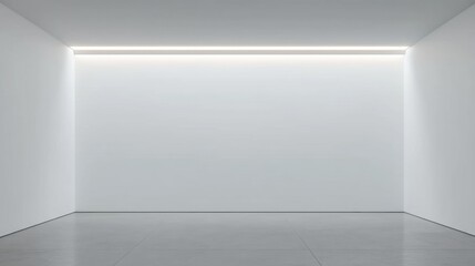 Fototapeta premium Minimalist indoor space with bright white walls and smooth concrete floor, ideal for artistic display or modern interior design concepts