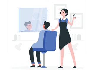 Stylized barber shop character design