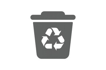 Gray recycling bin icon on transparent background promoting environmental awareness