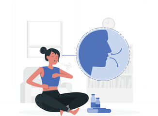 Rafiki breathing exercise illustration for wellness and mindfulness