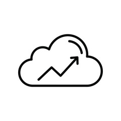 Cloud Rising: An upward trend is symbolized by an arrow overlaid upon a cloud. This vector-based graphic perfectly captures the idea of growth and progress in a minimalist style.