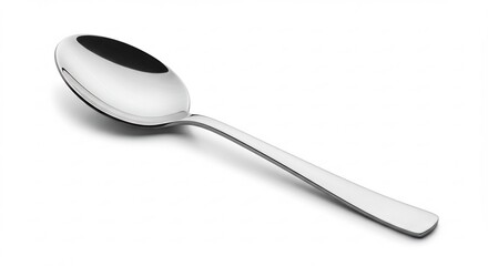 光輝く上品なスプーン シンプルデザイン 高級感漂う金属光沢. AI Generated