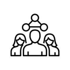 Iconic Collaboration: Depicting interconnectedness and teamwork, this vector illustration symbolizes the essence of collaboration with clean lines.