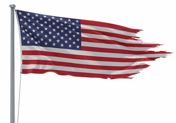 Fototapeta premium Waving American Flag Crisp Detailed Visual of USA Ensign on transparent background