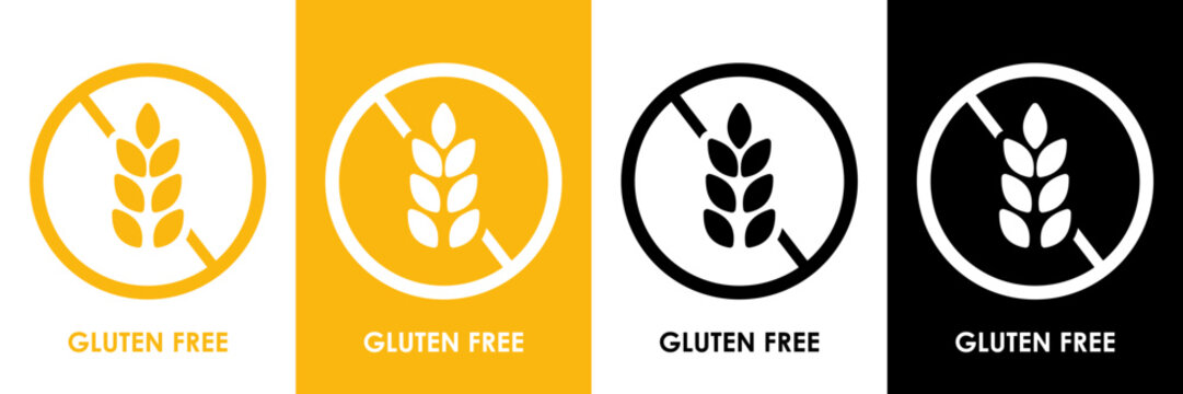 Gluten free icon. Non gluten icon, vector illustration. 100 percent gluten free. 0 percent gluten.