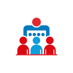 Group of people with leader and communication dots on transparent background