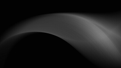 abstract background with dynamics and texture of elegant monochrome colors. Curved gray ribbons or waves that cross the dark field