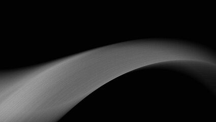 metallic black background abstract with dynamics and texture of elegant monochrome colors. Curved gray ribbons or waves that cross the dark field
