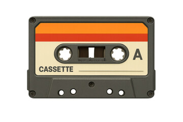 Obraz premium Vintage audio cassette tape isolated on transparent background