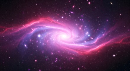 Obraz premium Pink Purple Galaxy Nebula
