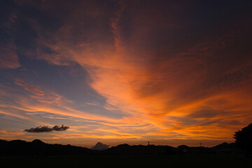 西空の夕焼け