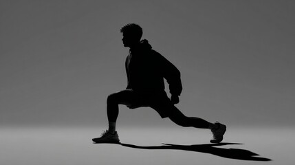 Man stretching silhouette