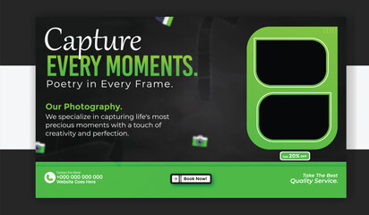Capture every moment photography banner template for social media promotion