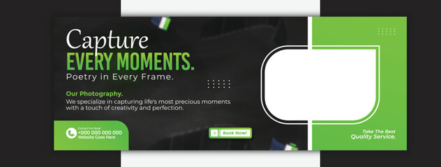 Capture every moment photography cover template for social media promotion