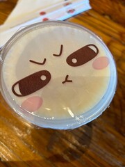 kawaii face on drink