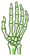 Green hand skeleton vector illustration