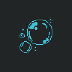 this is pixel art bubble with blue color and black background this item good for presentations,stickers, icons, t shirt design,game asset,logo and your project.