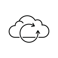 Cloud Synchronization Icon: Depicting data transfer and seamless connection. Symbolizing online data storage and information.