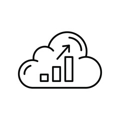 Cloud-Based Growth Visualization: An illustration of a cloud-shaped graphic with an upward-trending bar chart, symbolizing the growth and progress in a digital realm. 