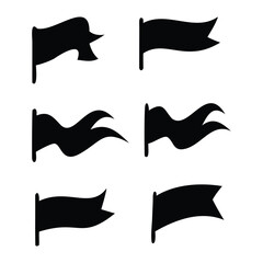 Set of Six Black Flag Silhouettes
