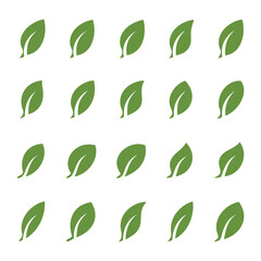 Set of Leaf Silhouettes Vector Icons