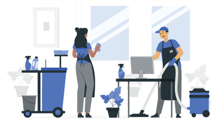 Cleaning service company logo and branding elements