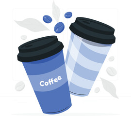 Stylized coffee cup illustration with rafiki theme