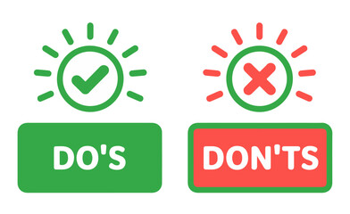 Do's and Don'ts Vector Icons | Right and Wrong Comparison Guide
