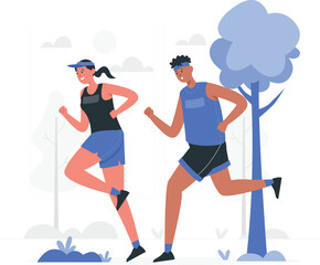 Cross country race illustration with rafiki character