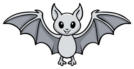 Obraz premium Cartoon bat with spread wings illustration for halloween themed designs and decorations, perfect for spooky season