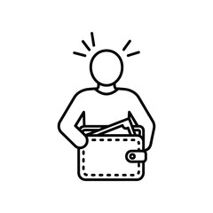 Wallet Wealth: A minimal illustration that captures the essence of financial abundance and economic prosperity, suggesting money management, savings, and the feeling of affluence.