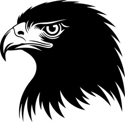 American hawk head black silhouette vector