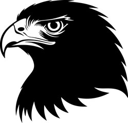 Obraz premium American hawk head black silhouette vector