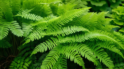 Adiantum pedatum green fern background, soft focus. Northern maidenhair fern