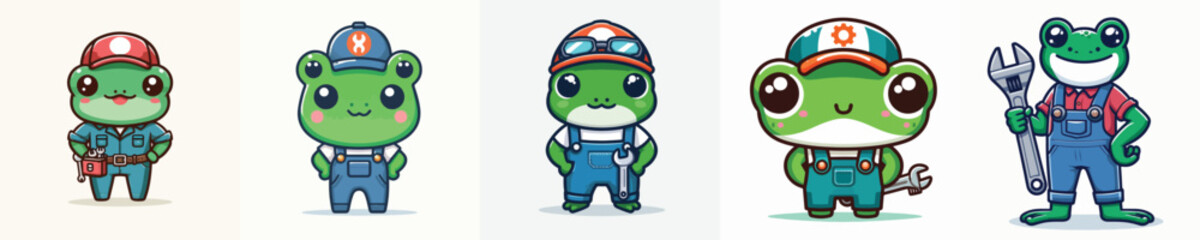 frog vector in mechanical costume