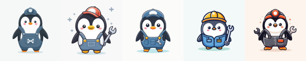 penguin vector in mechanical costume