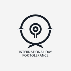 The flat design concept International Day for Tolerance focuses on simplicity, elegance, and ease of recognition.