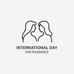 The flat design concept International Day for Tolerance focuses on simplicity, elegance, and ease of recognition.