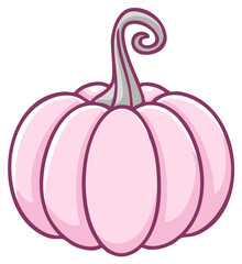 Whimsical Pink Pumpkin Illustration for Autumn and Fall Decor