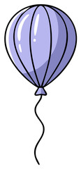 Purple Cartoon Balloon with String Party Celebration Graphic