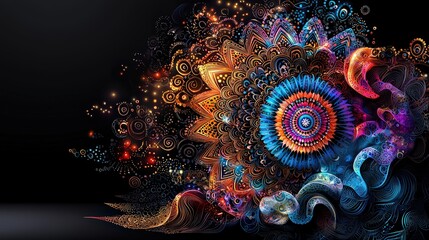 Vibrant abstract floral design digital art colorful patterns creative environment close-up view artistic expression for seo impact