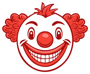 Cheerful Circus Clown Head Smiling Cartoon Character Illustration