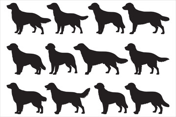 Golden Retriever Dog Silhouettes Collection