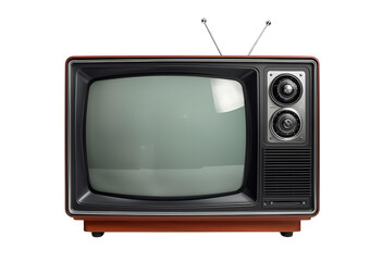 Vintage TV isolated for retro design, decoration, media, and display.