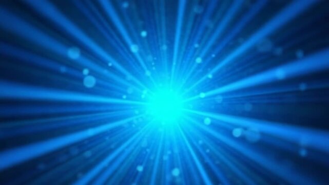 Abstract blue glowing energy hi-tech lines and digital particles tunnel with bokeh effect background.