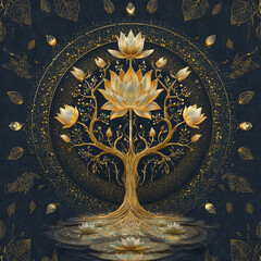 Golden Lotus Tree of Life